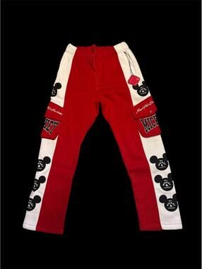 Disney Mickey Mouse Red and White Cargo Sweatpants